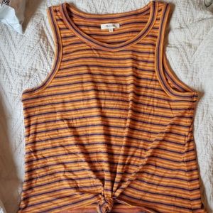Madewell Knot-Front Striped Tank